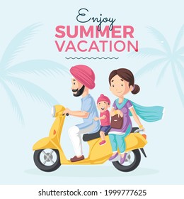 Enjoy summer vacation banner design template.