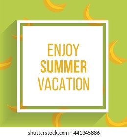 enjoy summer vacation, vector in fruits texture backdrop