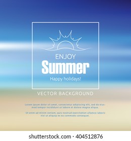 Enjoy summer, vector background, beach and tropical sea