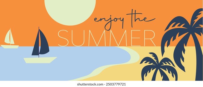 Enjoy The Summer Vector colorful background Design.
