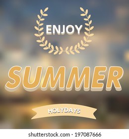 Enjoy summer vector typography. Summer holydays message for your design