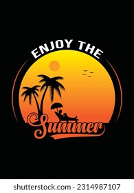 Enjoy the summer vintage t shirt design
