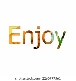 Enjoy text color vector white background