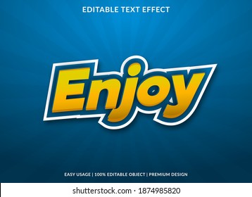 enjoy text effect with bold style use for business brand and logo 