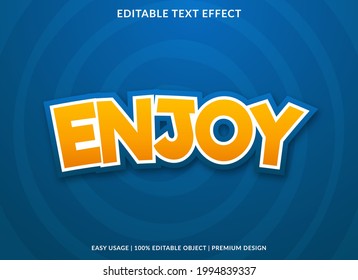 enjoy text effect template with abstract background use for business brand and logo