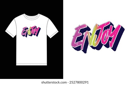 Enjoy text effect vector  for graphic tee t shirt
