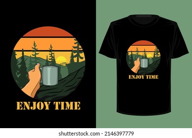 Enjoy time retro vintage t shirt design
