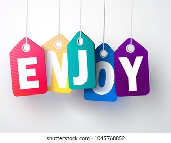 Enjoy today labels banners. Vector illustration