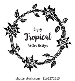 Enjoy tropical vector design with floral illustration collection