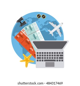 enjoy the vacations holidays vector illustration design