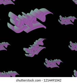 Enjoy. Vector seamless pattern with 3d lettering. Typography card, image with calligraphy. Design for t-shirts, prints, cards, posters, products packaging, branding.