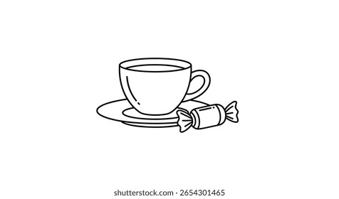Desfrute de uma xícara de café quente com um delicioso momento de ruptura de bebida doce