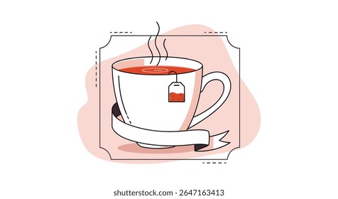 Enjoy a Warm Cup of Tea with this Illustration