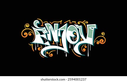 ENJOY word graffiti style design