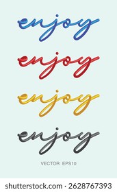 Enjoy Word Vector Set in 3D Calligraphy Style
