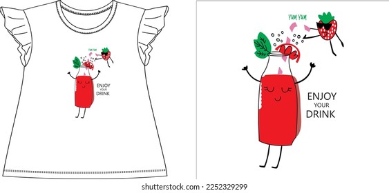 ENJOY YOUR DRINK
t shirt graphic design vector illustration digital file
