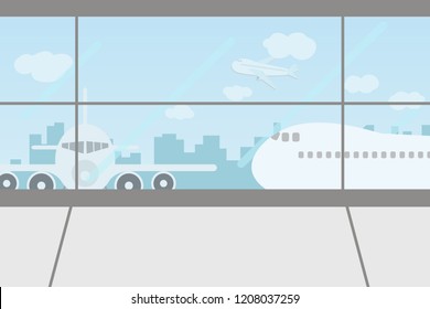 Enjoy your holiday travel trip around the world at airport terminal - vector illustration Eps 10.