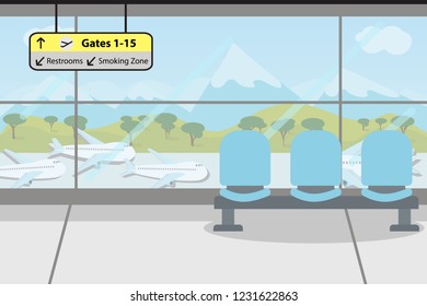 Enjoy your holiday travel trip around the world at airport terminal - vector illustration Eps 10.
