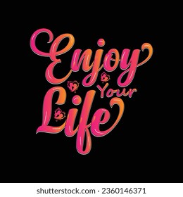enjoy your life illustrations with patches for t-shirts and other uses