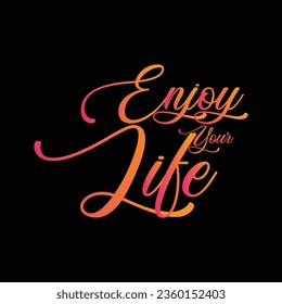 Enjoy Your Life illustrations with patches for t-shirts and other uses