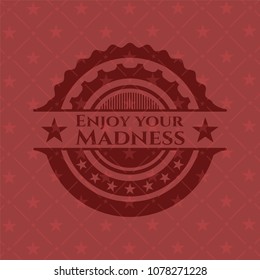  Enjoy your Madness red emblem. Retro