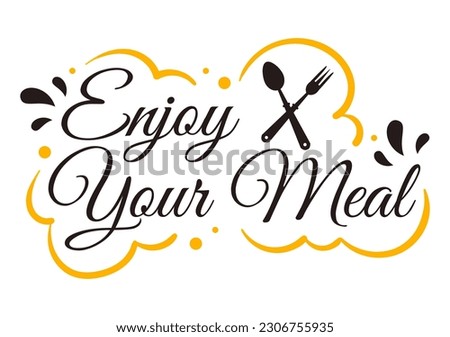 Enjoy Your Meal Vector Illustration a Variety of Delicious Food in Home or Restaurant in Flat Cartoon Hand Drawn Landing Page Background Templates
