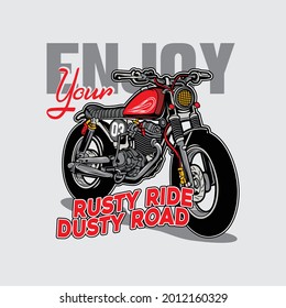 disfruta de tu vector de ilustración de motocicleta de viaje oxidado