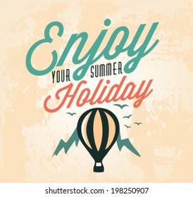 Enjoy Your Summer Holiday Calligraphic Designs in Vintage Style