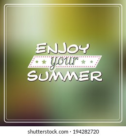 Enjoy your summer vector background with text design