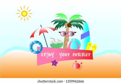 enjoy your summer , vector illustration.
