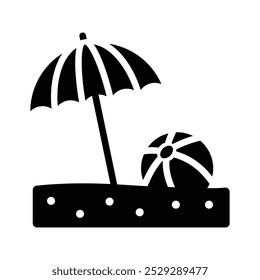 Disfrute en el lado de la playa con el ícono de Vector plano