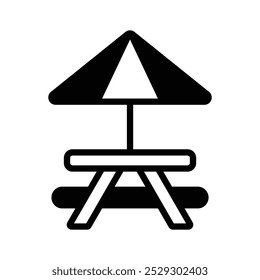 Enjoy yourself with this Picnic Table Vector Icon that is really easy to download