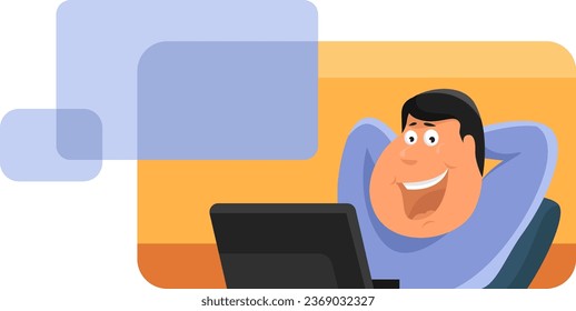 Enjoying day off, illustration, vector on a white background.