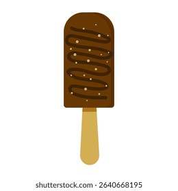 Enjoying a delicious chocolate ice cream bar on a sunny day while relaxing outdoors