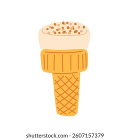 Enjoying a delicious ice cream cone topped with colorful sprinkles on a sunny day outdoors