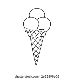 Enjoying a delicious ice cream cone with three scoops on a sunny day