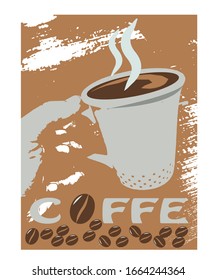 Enjoying hot coffee in the cup vector