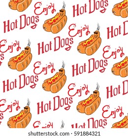 Enjoying Hot dog with glasses  pattern for package