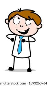Enjoying - Office Salesman Employee Cartoon Vector Illustration﻿