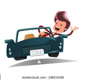 Enjoying the ride vector illustration cartoon character