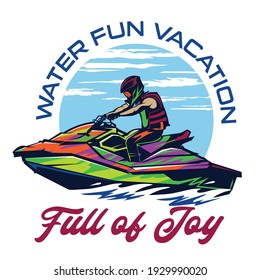 Enjoying vacation in the beach vector illustration