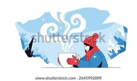 Enjoying Warmth on a Cold Day Hot Beverage