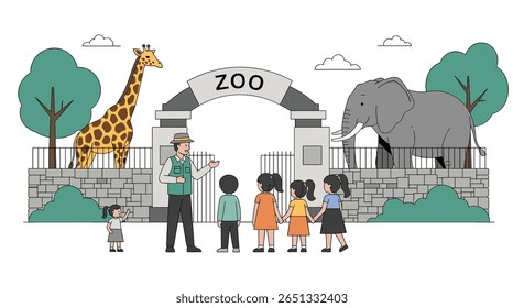 Desfrutando de um dia maravilhoso no animado zoológico da cidade com a família