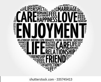 Enjoyment concept heart word cloud