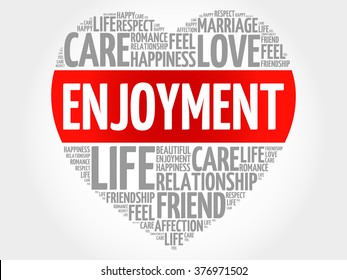 Enjoyment concept heart word cloud