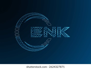 ENK Low-Poly-Buchstaben-Logo, Vektordesign. ENK Logodesign mit niedrigem Poly. Low-Poly-Logo