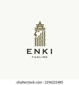 Enki Sumerian God Of Water Logo Icon Design Template Flat Vector Illustration