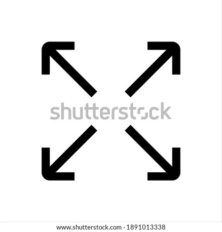Enlarge arrow icon on white background