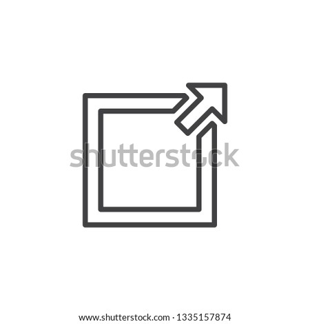 Enlarge arrow line icon. linear style sign for mobile concept and web design. Exit from angle arrow outline vector icon. Symbol, logo illustration. Pixel perfect vector graphics