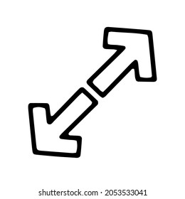 enlarge arrows line vector doodle simple icon